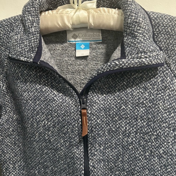 Columbia Women's Knit Fleece Lined Utility Jacket Navy Blue Grey Like New - Picture 2 of 9